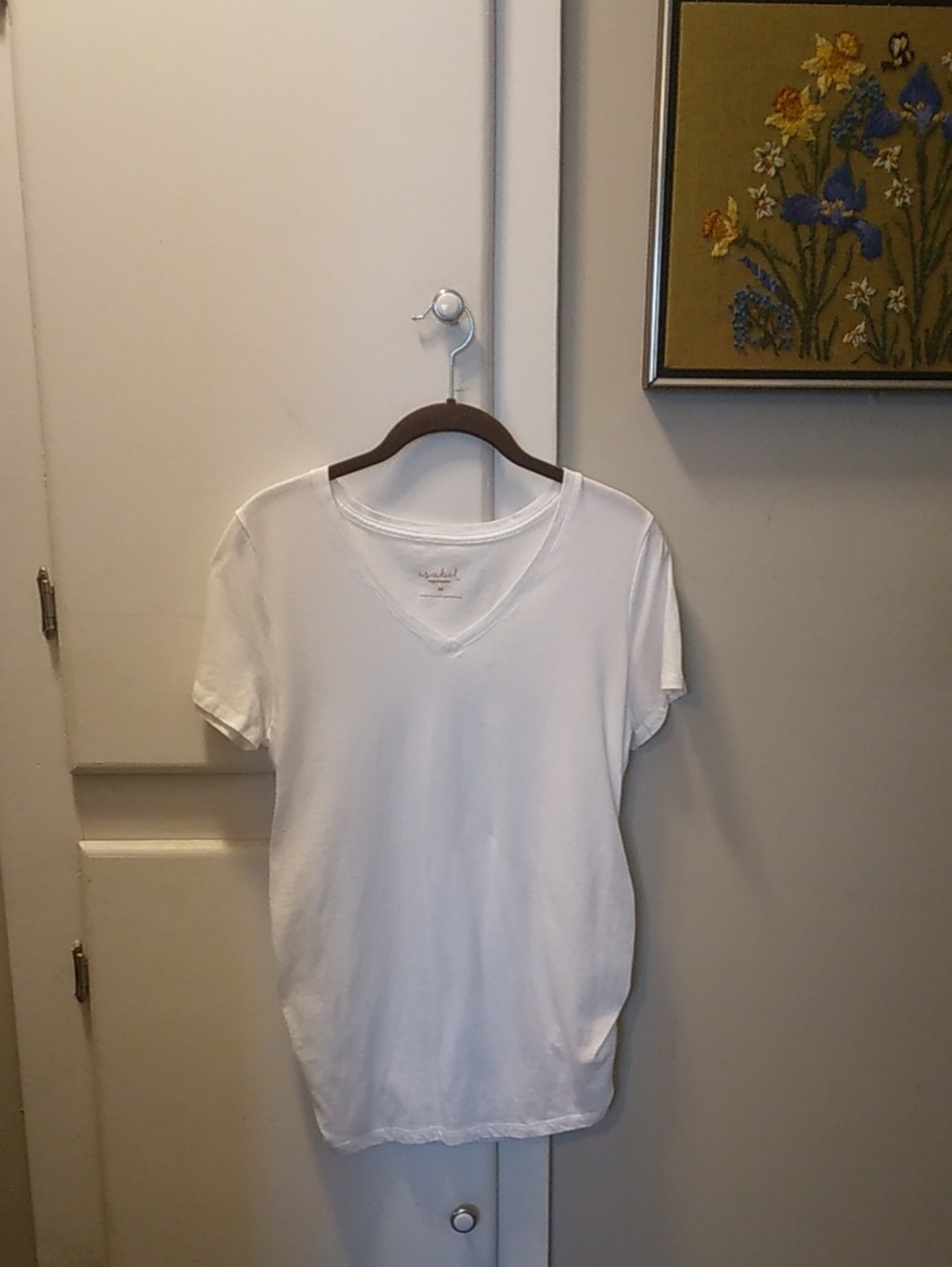 Isabel Maternity by Ingrid & Isabel White V-Neck Maternity Tee